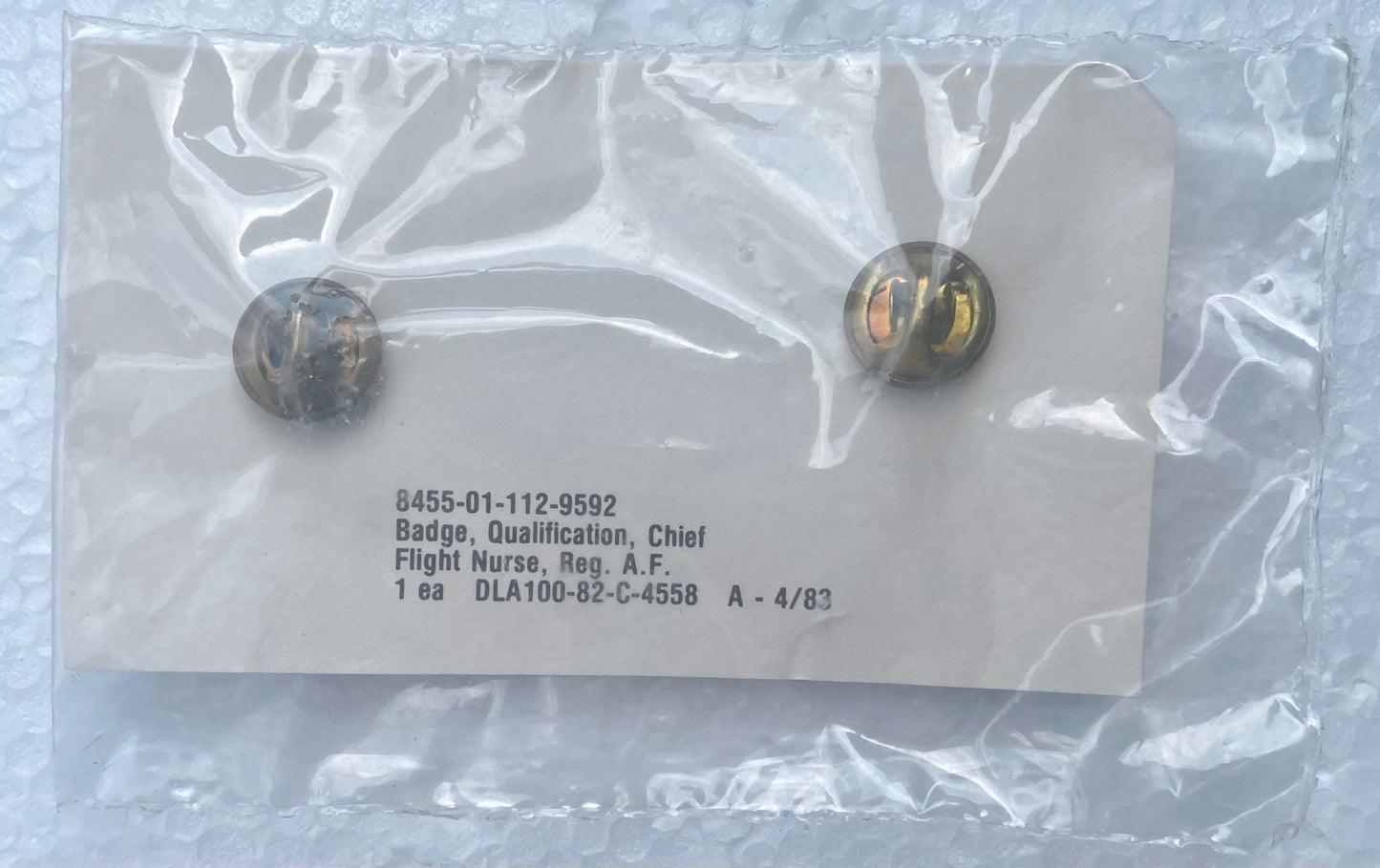 USAF Master Flight Nurse Wing 3" Dated 1982 - Bateleur Militaria