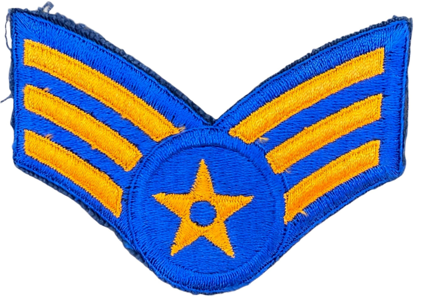 US Air Force 1948 USAF Trial Sergeant Rank Chevrons Yellow Blue Single - Bateleur Militaria