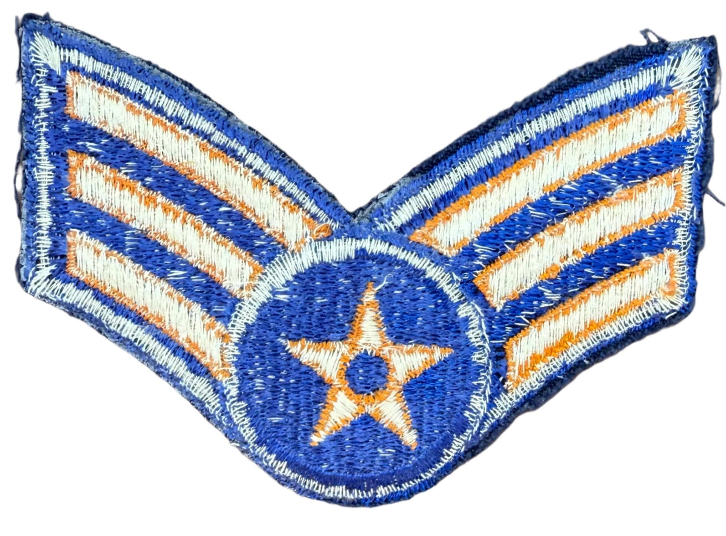 US Air Force 1948 USAF Trial Sergeant Rank Chevrons Yellow Blue Single - Bateleur Militaria