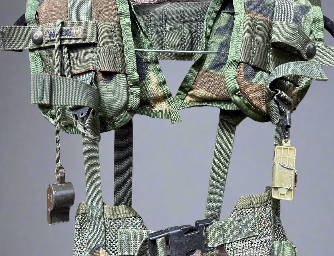 US Army Enhanced Tactical Load bearing Vest w Extra Pouches. - Bateleur Militaria