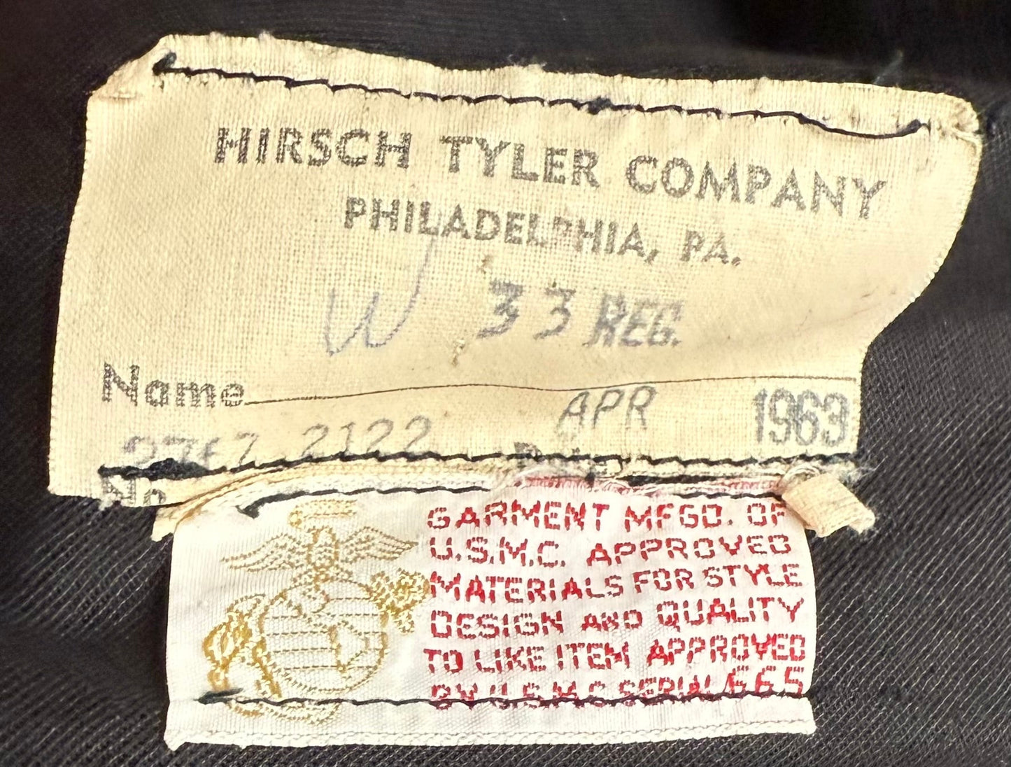 USMC Officer's Male Dress Blues Coat & Trousers Dated & Named #3