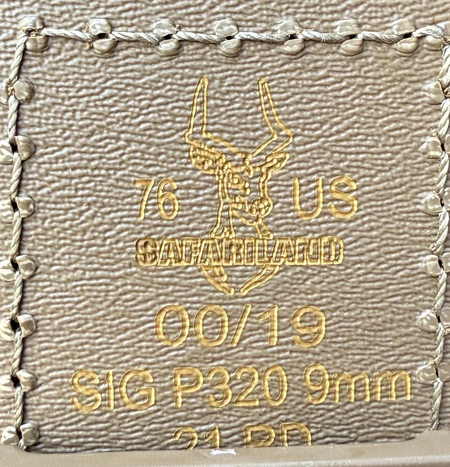 Safariland Sig 320 Single Pistol Magazine Leather Pouch Tan w Colored Snaps - Bateleur Militaria