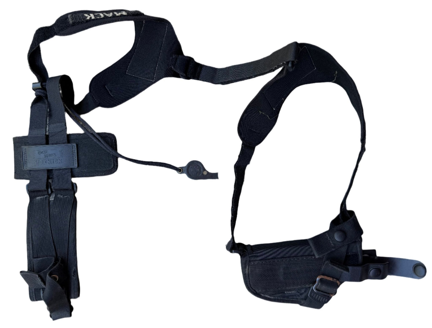 USAF Used Uncle Mikes Sidekick Nylon Shoulder Holster & Whistle - Bateleur Militaria