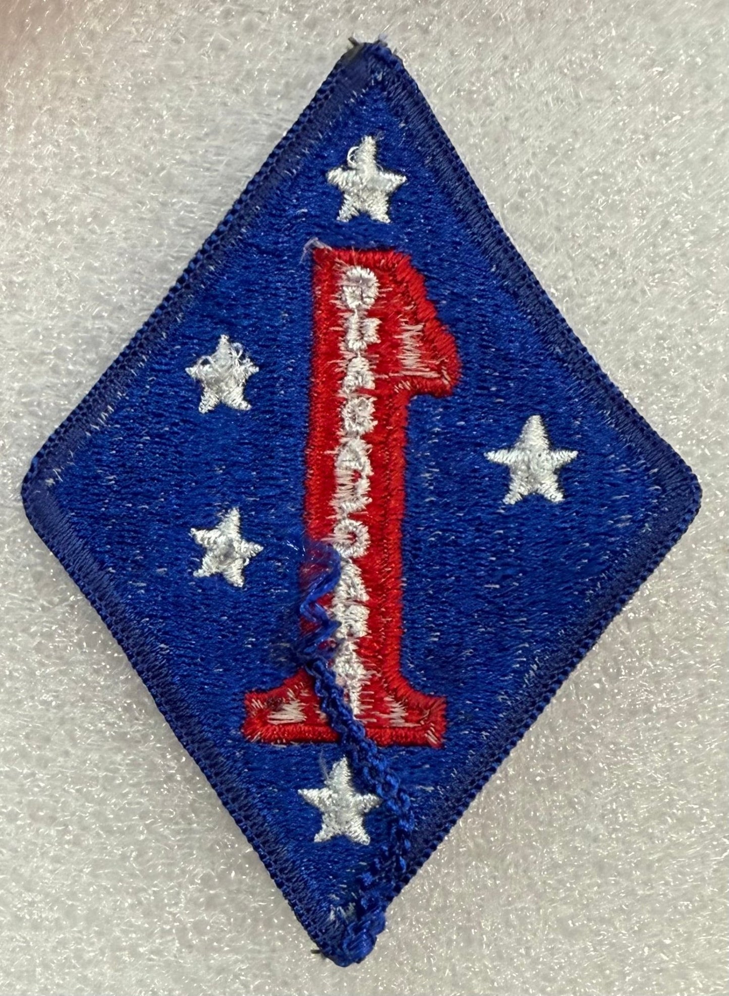 USMC 1st Marine Division Patch Merrowed Edge - Bateleur Militaria