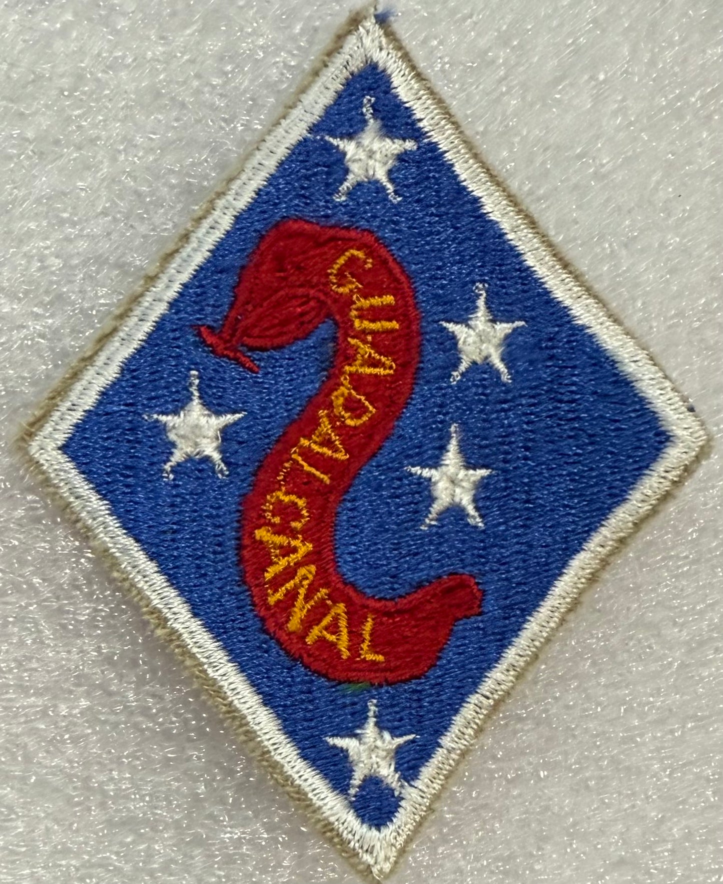 USMC 2nd Marine Division Guadalcanal Patch Cut Edge - Bateleur Militaria