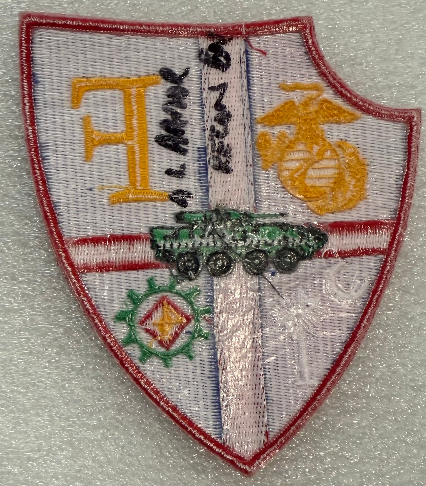 USMC 4th Light Armored Reconnaissance Battalion (LAR) Patch Merrowed Edge - Bateleur Militaria