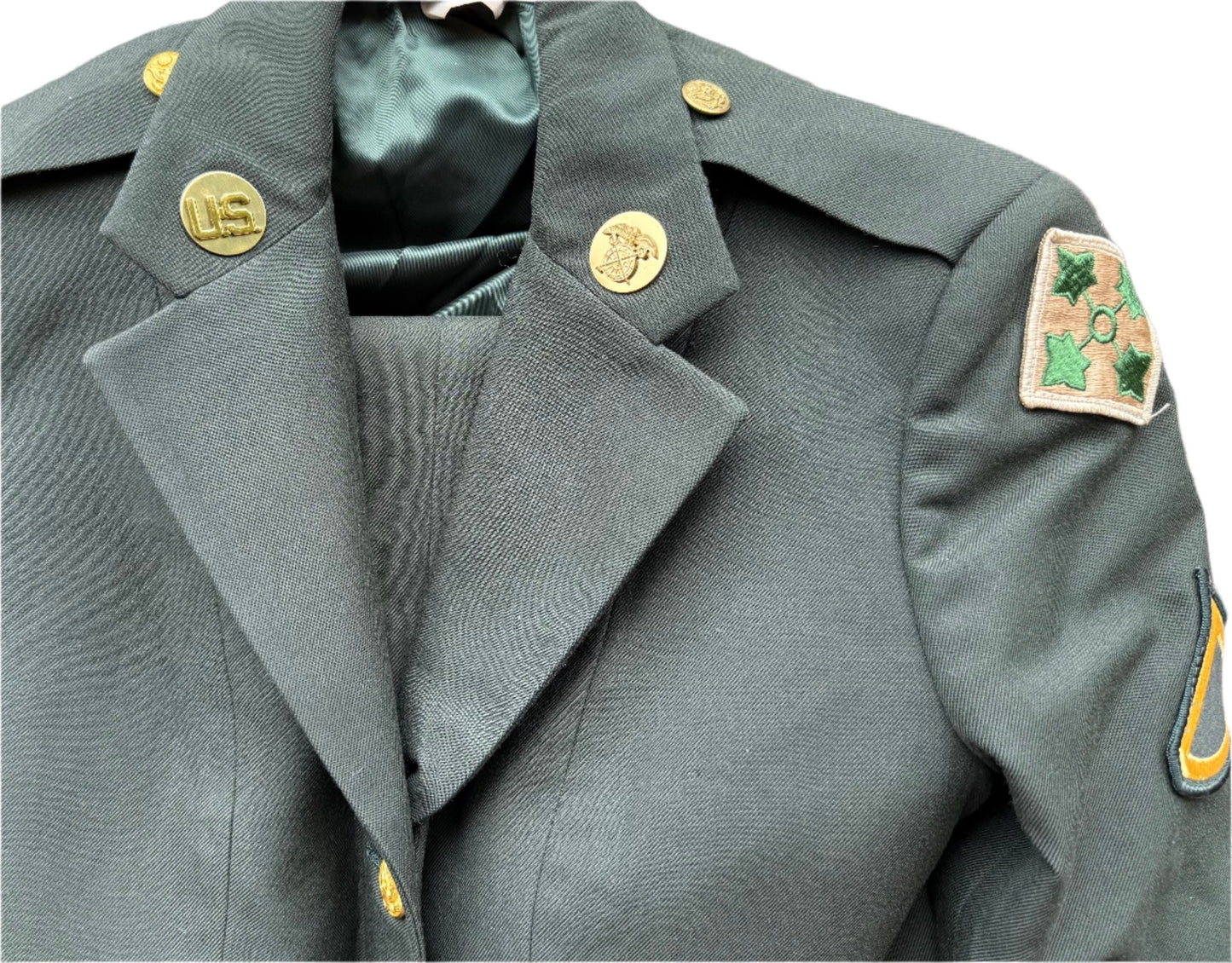 US Army Woman's Badged Green Dress Coat and Slacks Size 14S/25" 1 - Bateleur Militaria