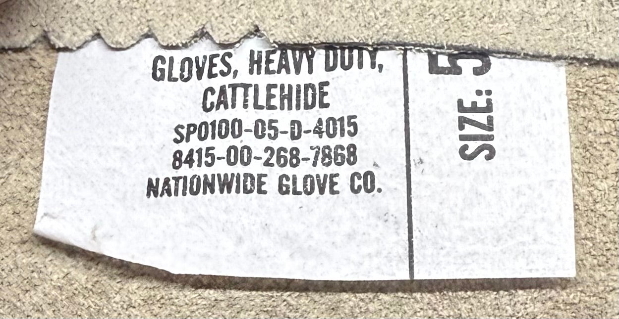 USAF Loadmaster Gloves Heavy Duty Cattle Hide Small - Bateleur Militaria
