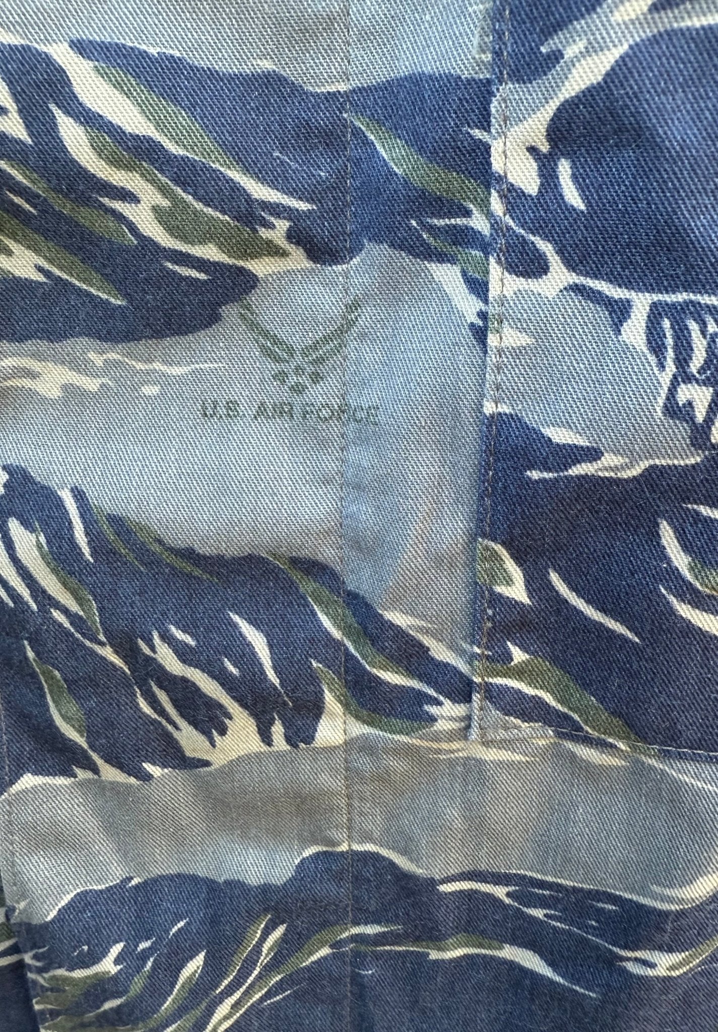 Ultra Rare USAF Experimental Blue Tiger Stripe uniform Shirt Type II (38XXL) - Bateleur Militaria