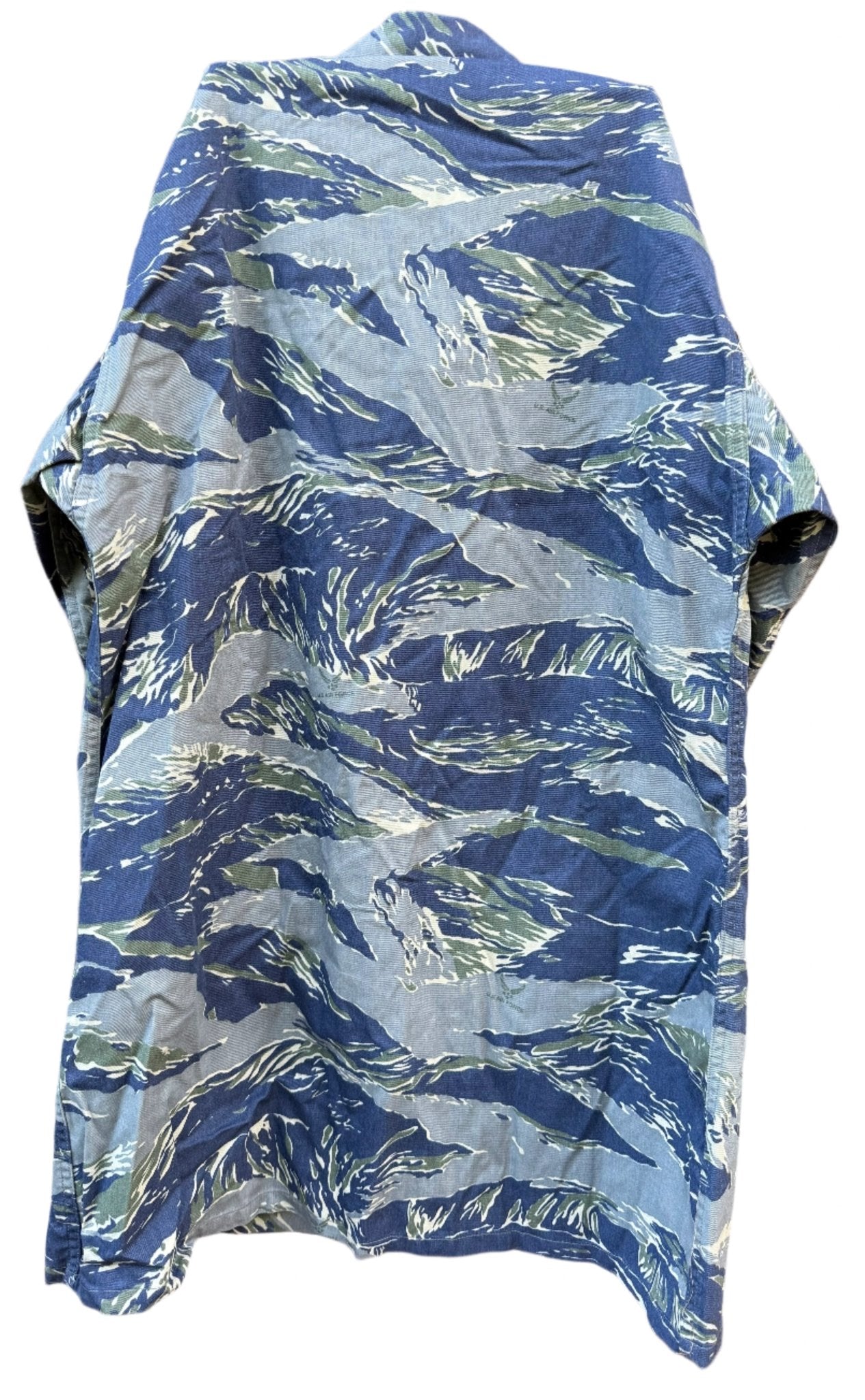 Ultra Rare USAF Experimental Blue Tiger Stripe uniform Shirt Type II (38XXL) - Bateleur Militaria