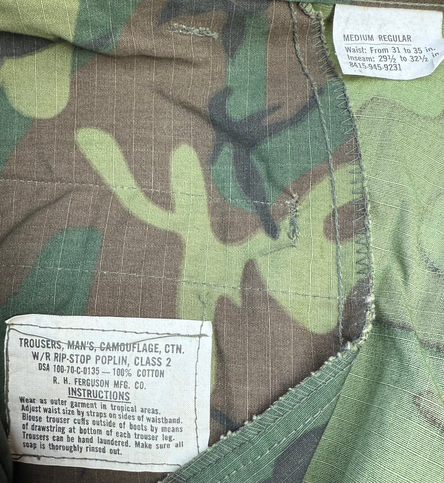 US Vietnam ERDL Green Dominant Lowland Camo Coat, Trousers & Hat Set