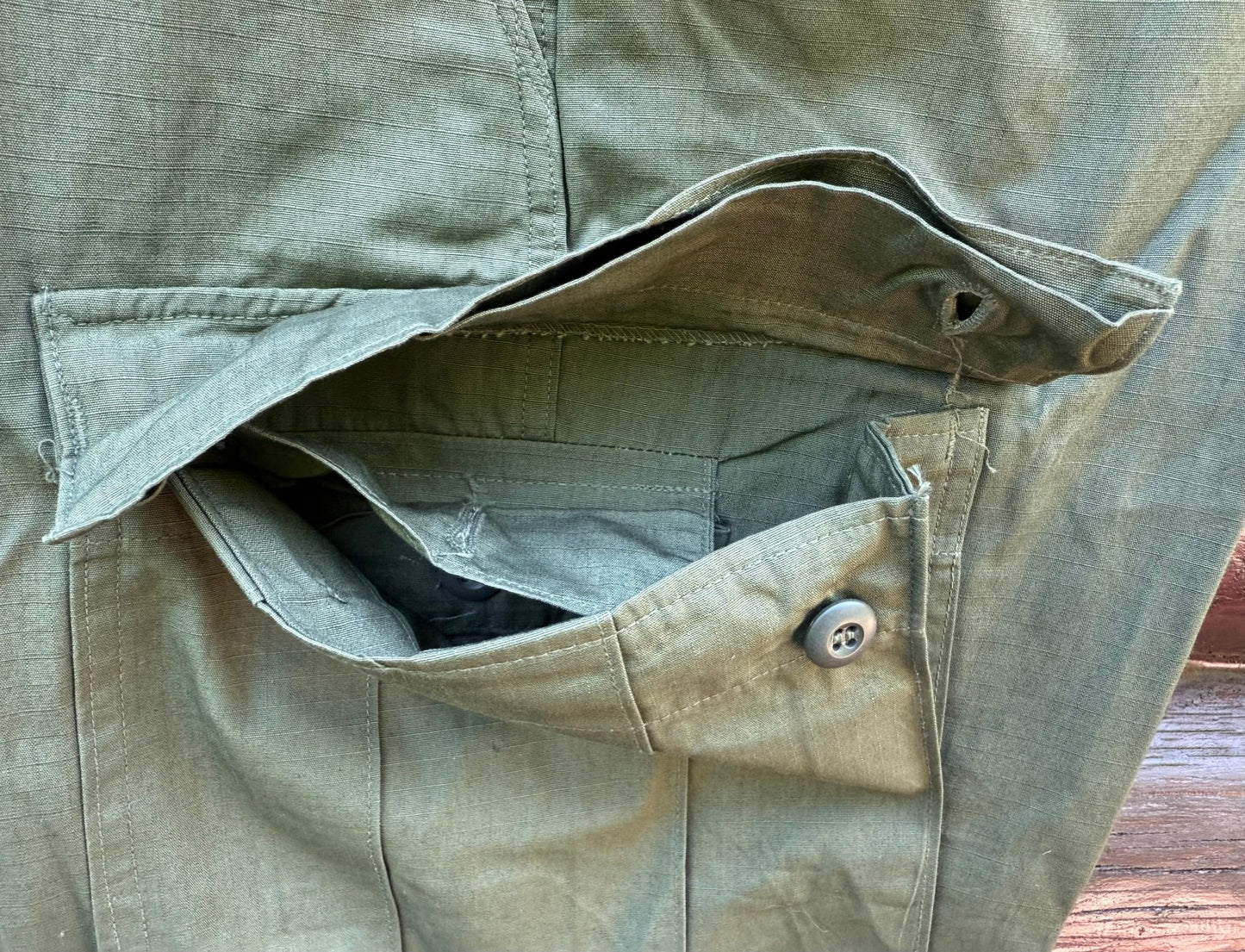 US Vietnam OG-107 Wind Resistant Rip Stop Poplin Cargo Pants Size Small #3