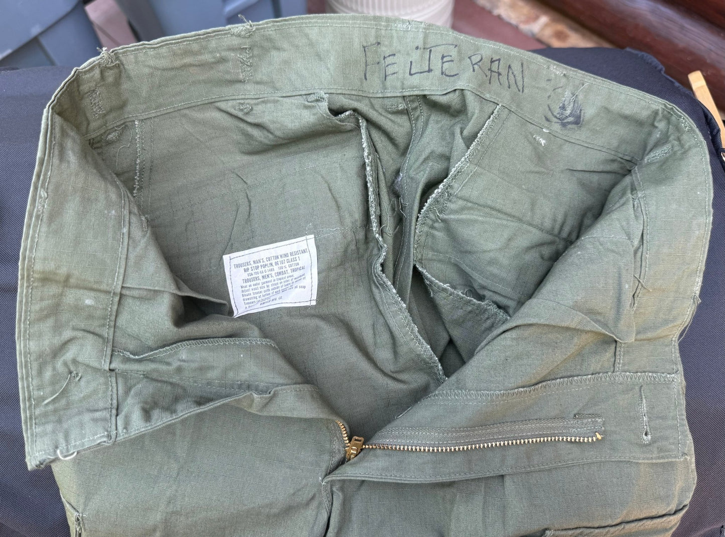 US Vietnam OG-107 Wind Resistant Rip Stop Poplin Cargo Pants Size Small #3