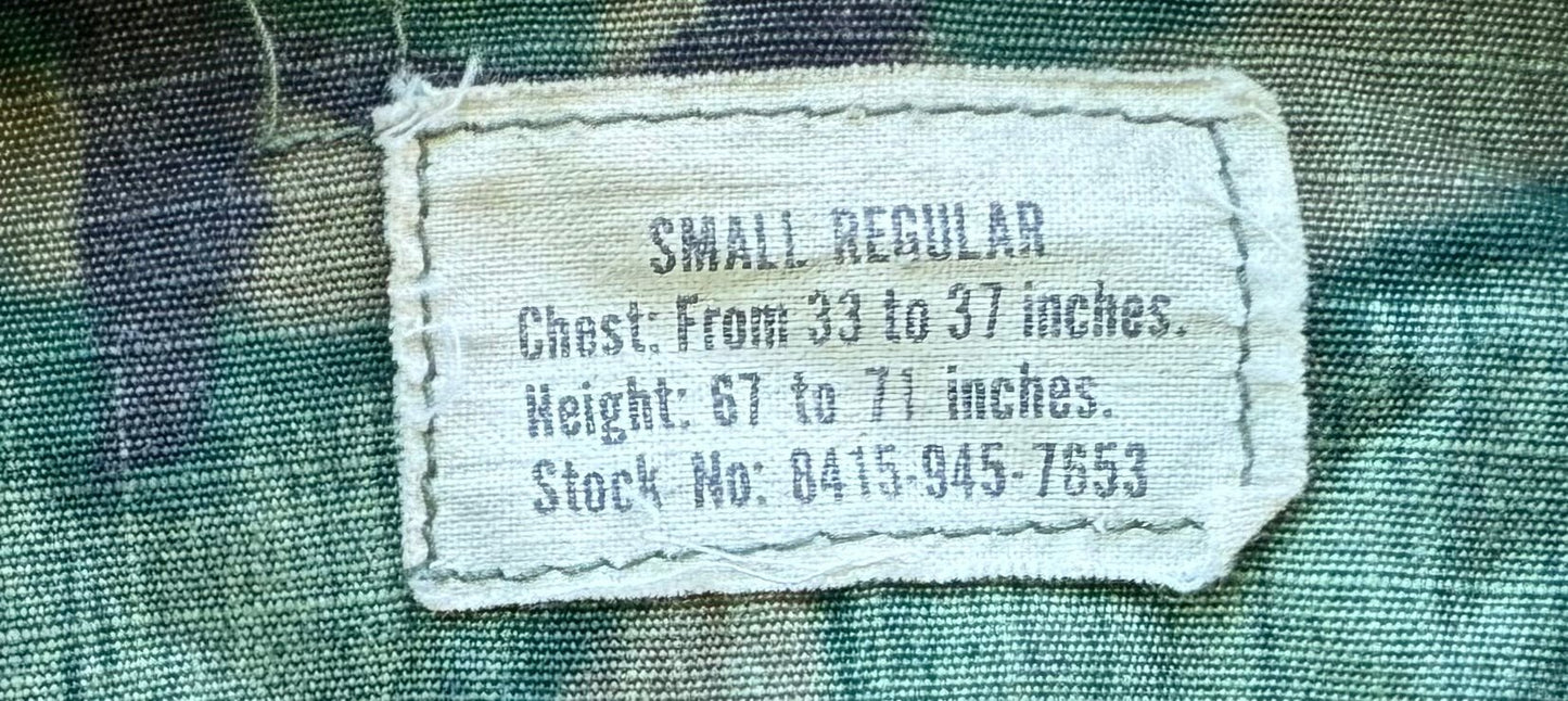 US Navy Vietnam OG - 107 ERDL Wind Resistant Rip Stop Poplin Coat Size Small - Bateleur Militaria