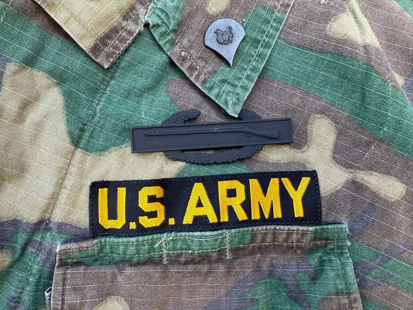 US Navy Vietnam OG - 107 ERDL Wind Resistant Rip Stop Poplin Coat Size Small 18th AB - Bateleur Militaria
