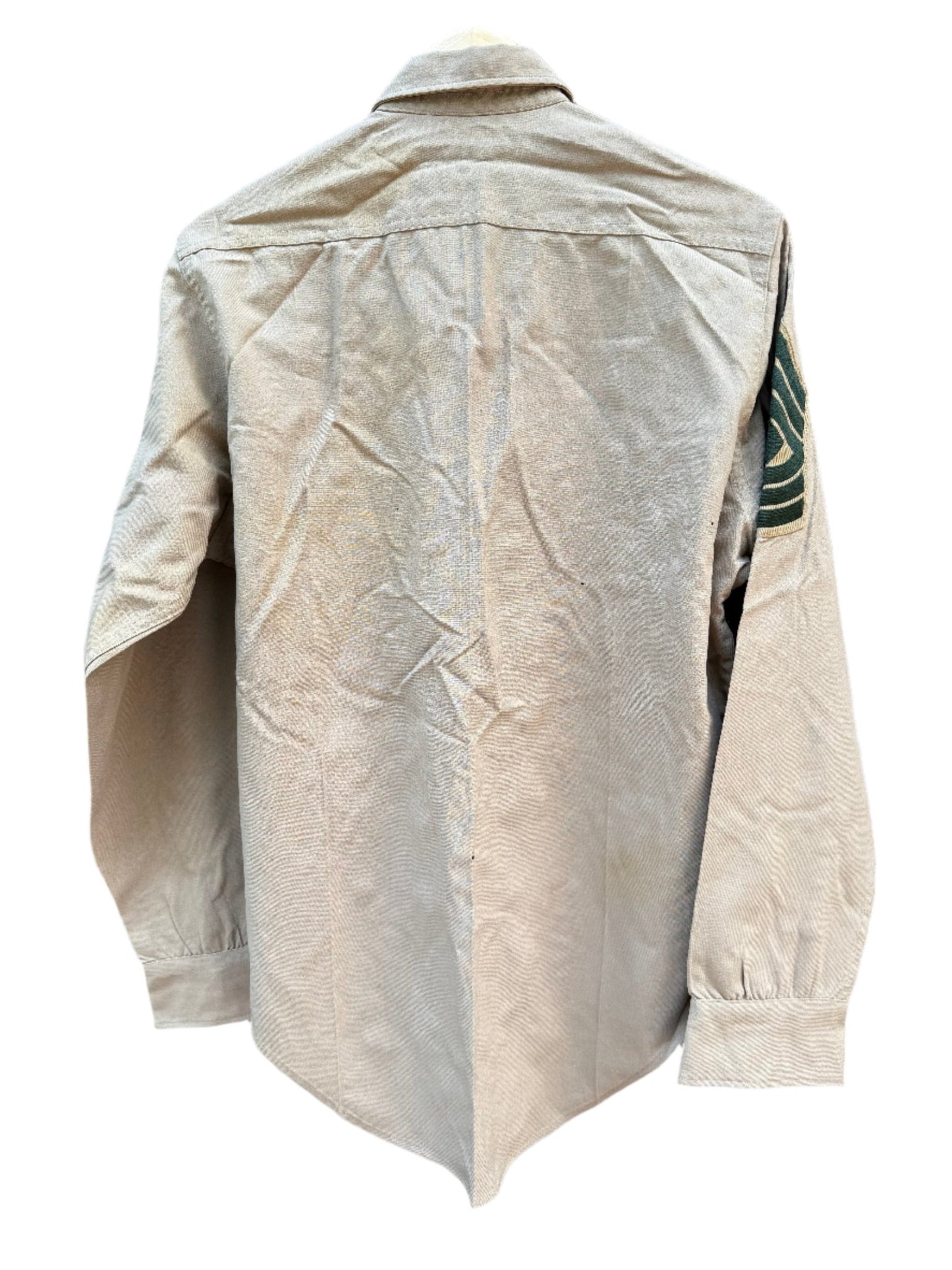 Vintage USMC Men's First Sergeant Khaki Shirt Mothed
