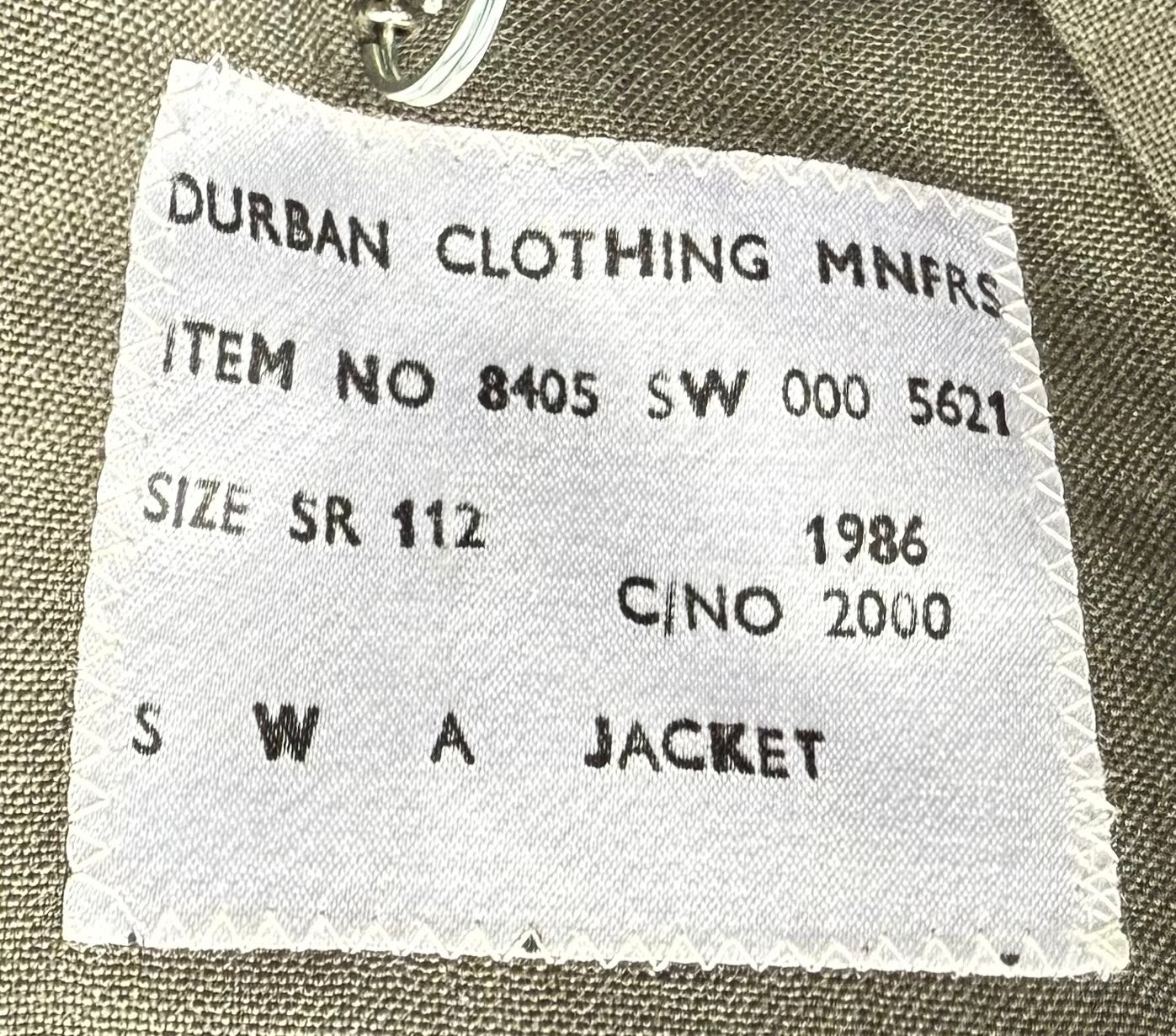 South West Africa (SWATF) Services Dress Tunic 2nd Issue Size 112/XL Mint Dated 1986