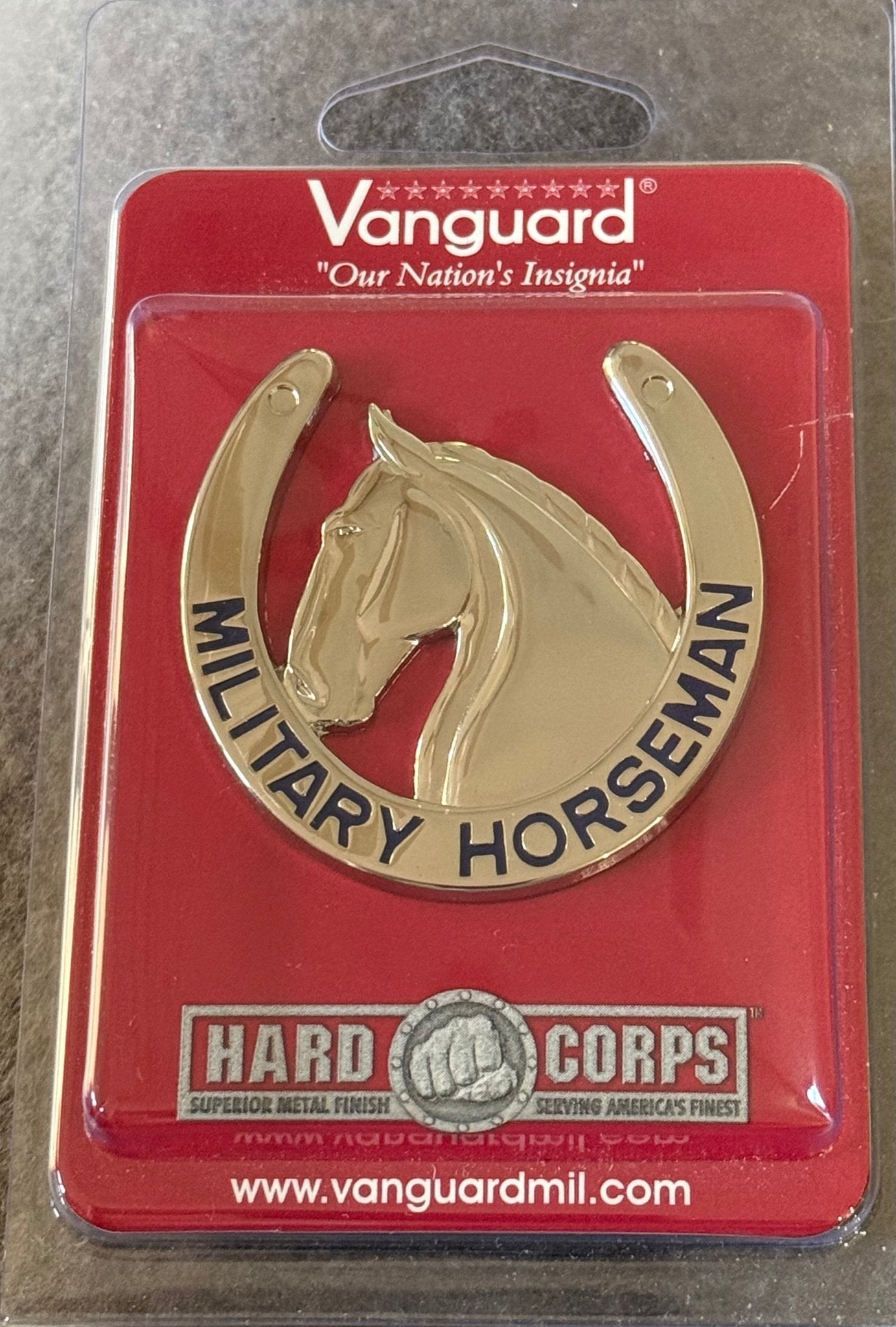 US Army Military Horseman Badge Blouse Size Mirror Finish Vanguard - Bateleur Militaria