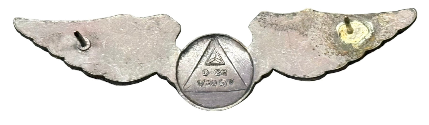 USAF US Air Force Civil Air Patrol Pilot Wings 3" Hallmarked & Silver Filled - Bateleur Militaria