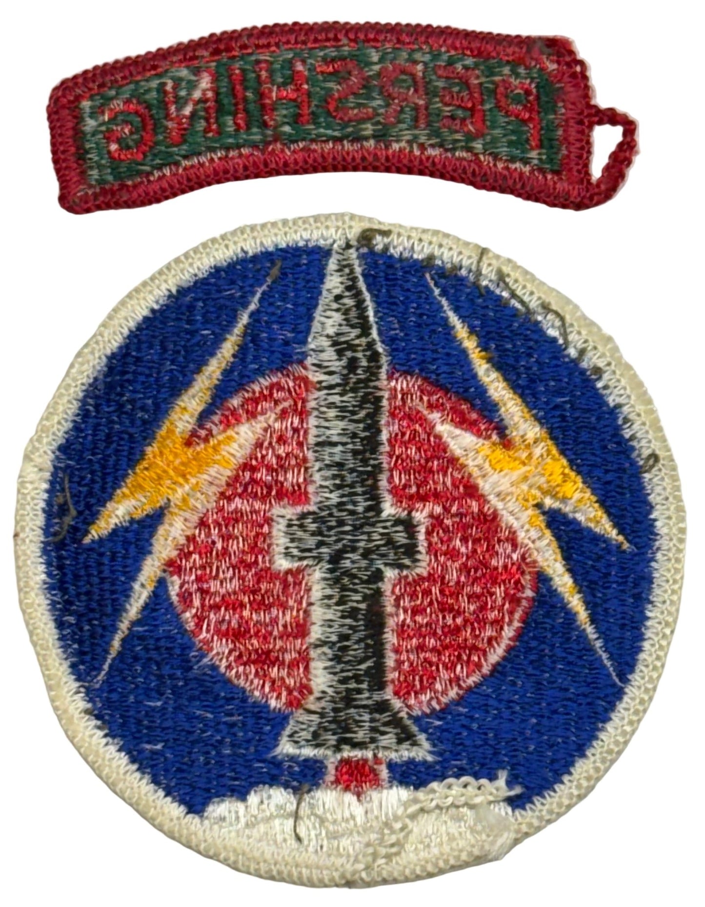 US Army 56th Field Artillery Command with Pershing Tab SSI/Patch Color Merrowed Edge - Bateleur Militaria