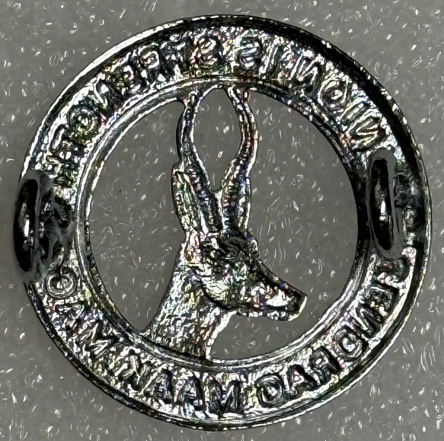 South Africa (UDF) General Service Corps Cap Badge 1940's Chrome 25mm - Bateleur Militaria