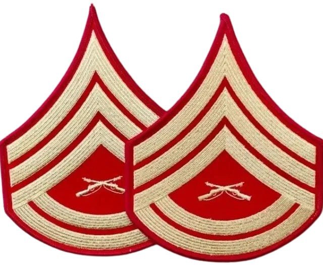 USMC Gunnery Sergeant Evening Dress Chevrons Merrowed Edge Set
