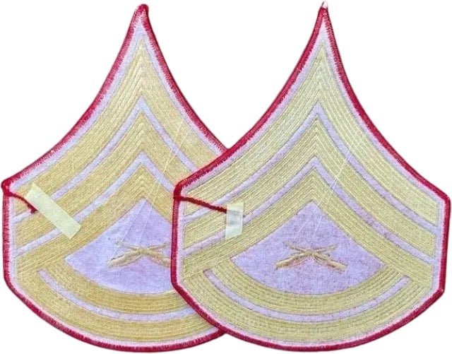 USMC Gunnery Sergeant Evening Dress Chevrons Merrowed Edge Set - Bateleur Militaria