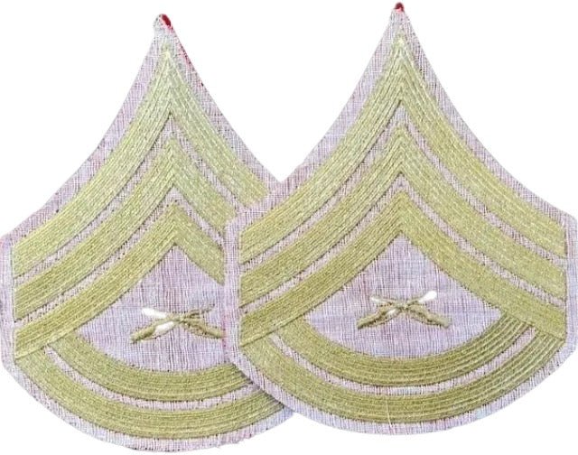 USMC Gunnery Sergeant Evening Dress Chevrons Cut Edge Set - Bateleur Militaria