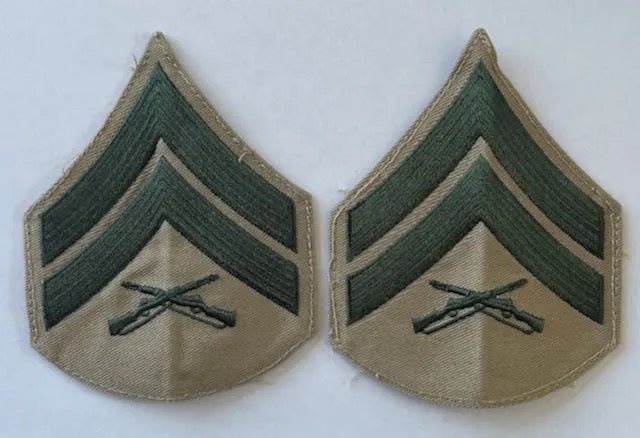 USMC Corporal Khaki Service Dress Chevrons Set - Bateleur Militaria