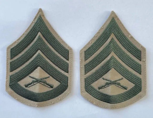 USMC Staff Sergeant Khaki Service Dress Chevrons Set - Bateleur Militaria