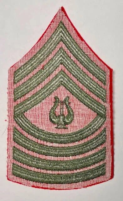 USMC Band Sergeant Major Chevron Embroidered on Felt Service Dress Pair - Bateleur Militaria