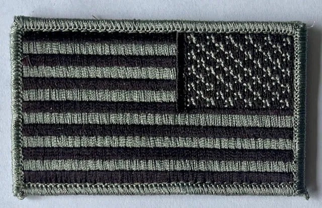 US Army Reverse Flag Black & Grey with Velcro back