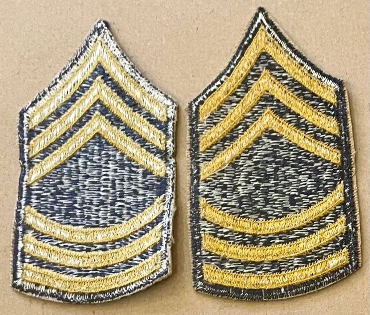 US Army Rank Insignia Non - Combat Unit (1948 - Feb 1951) Master Sergeant 2" Set - Bateleur Militaria