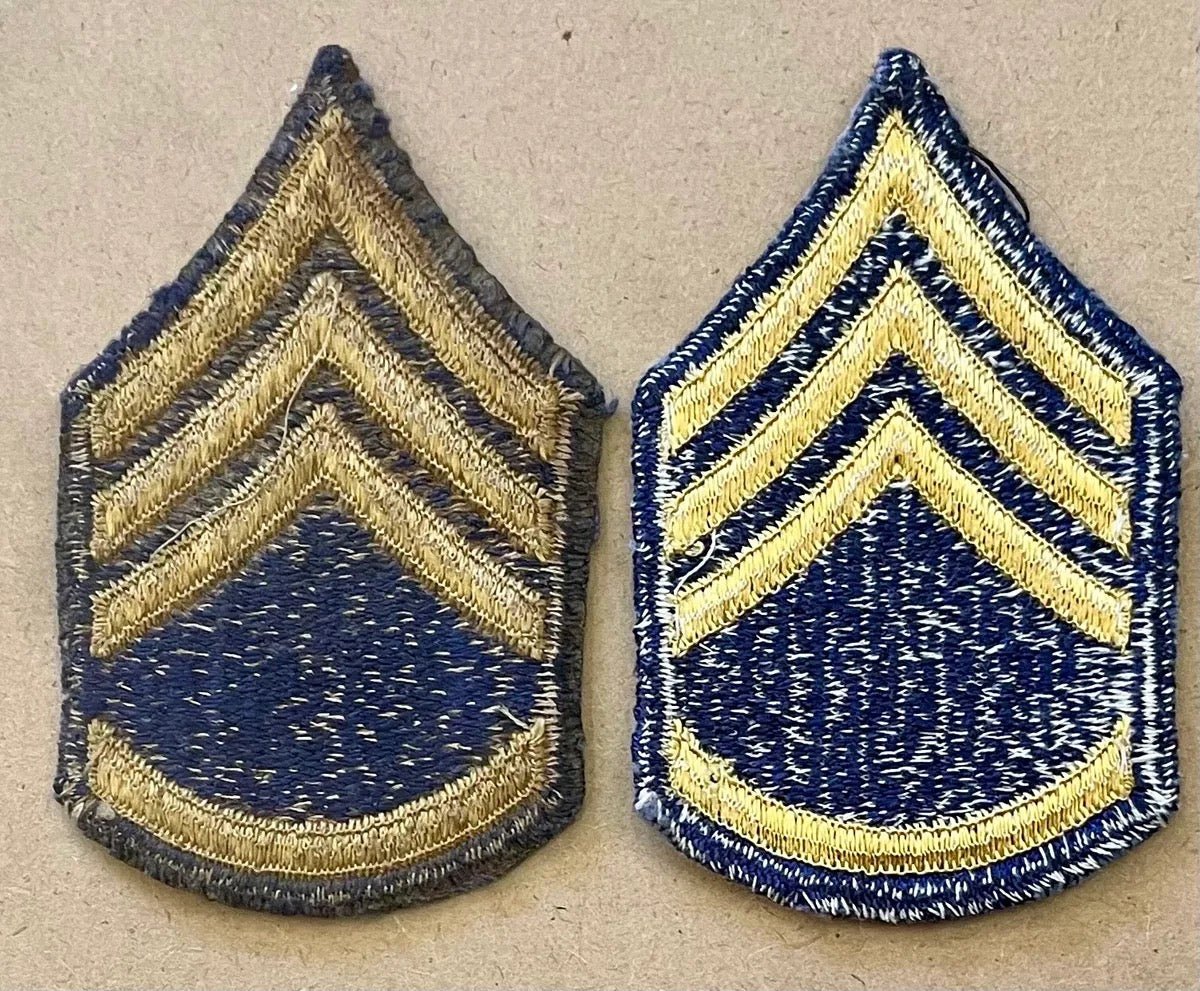 US Army Rank Insignia Non - Combat Unit (1948 - Feb 1951) Staff Sergeant 2" Set - Bateleur Militaria