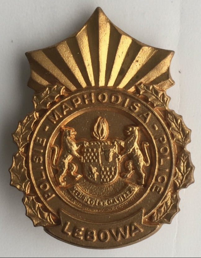 Lebowa Police Cap Badge Recessed Center - Bateleur Militaria