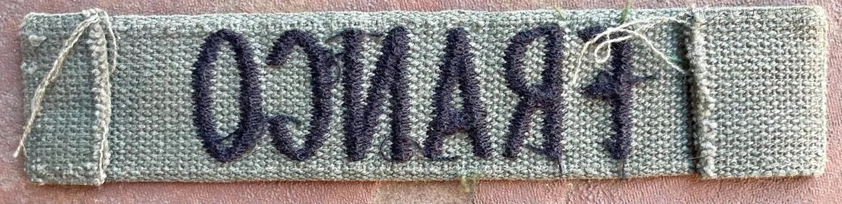 Vintage US Army Name Tape OD "Franco" - Bateleur Militaria