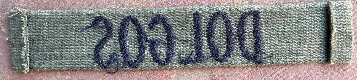 Vintage US Army Name Tape OD "Dolgos"