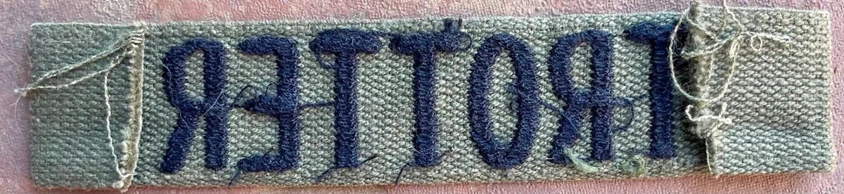 Vintage US Army Name Tape OD "Trotter" - Bateleur Militaria