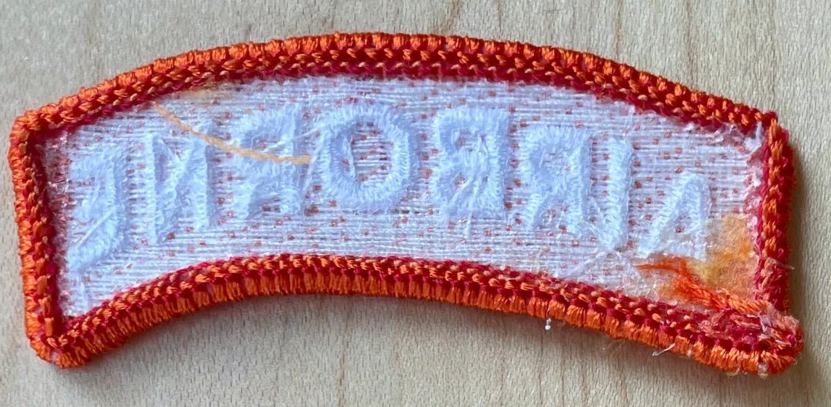 US Army Airborne Tab White on Orange Sow On - Bateleur Militaria