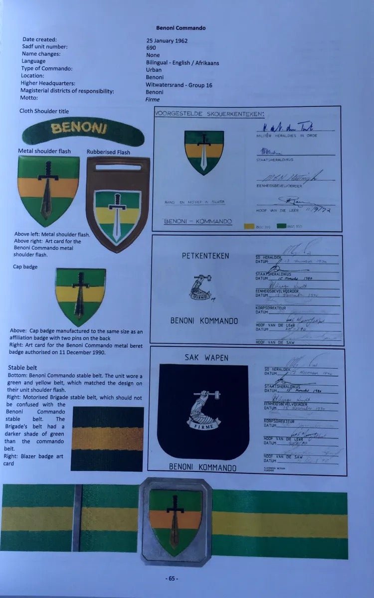 Commando: A Guide to Collecting Commando Insignia of the SADF - Marc Norman - Bateleur Militaria