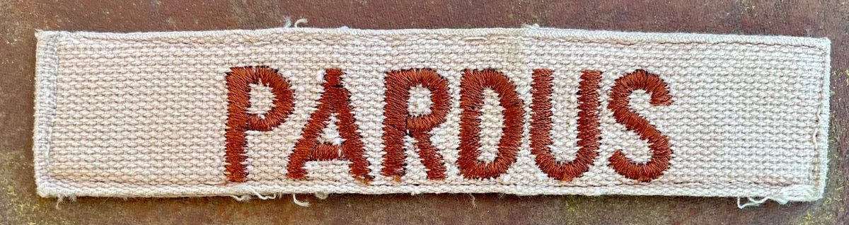 Vintage US Army Name Tape Desert "Pardus" - Bateleur Militaria