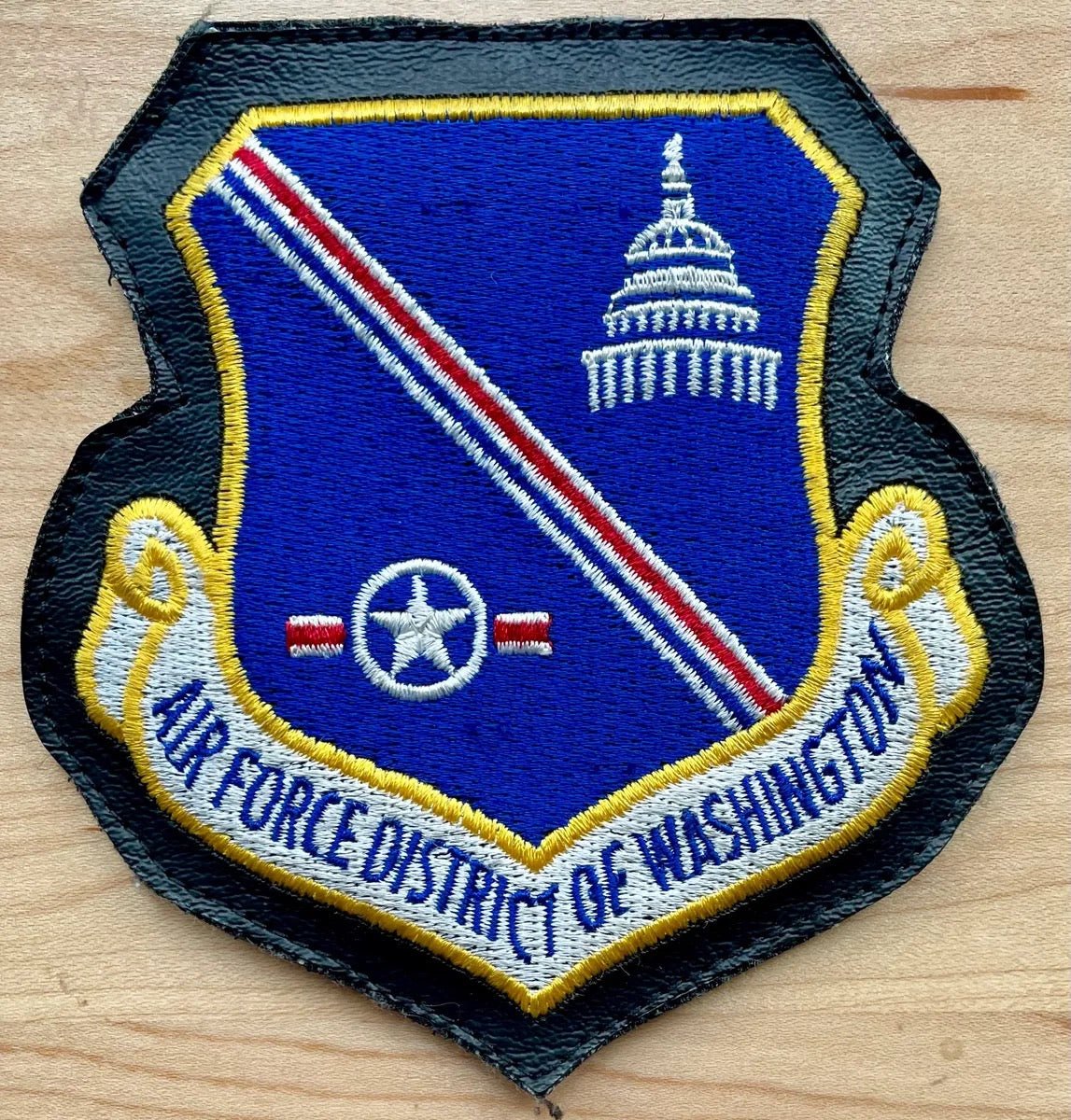 USAF District of Washington Leather Patch Velcro Back