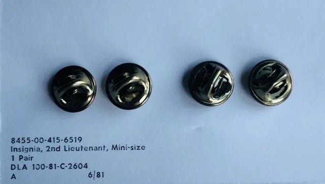 US Army 2nd Lieutenant Rank Insignia Mini - size Pair - Bateleur Militaria