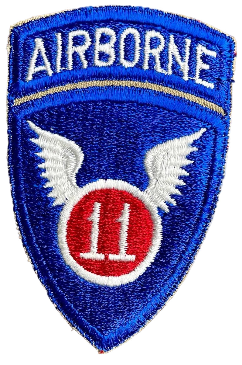 US Original 1 Piece 11th Airborne Division White Back Patch - Bateleur Militaria