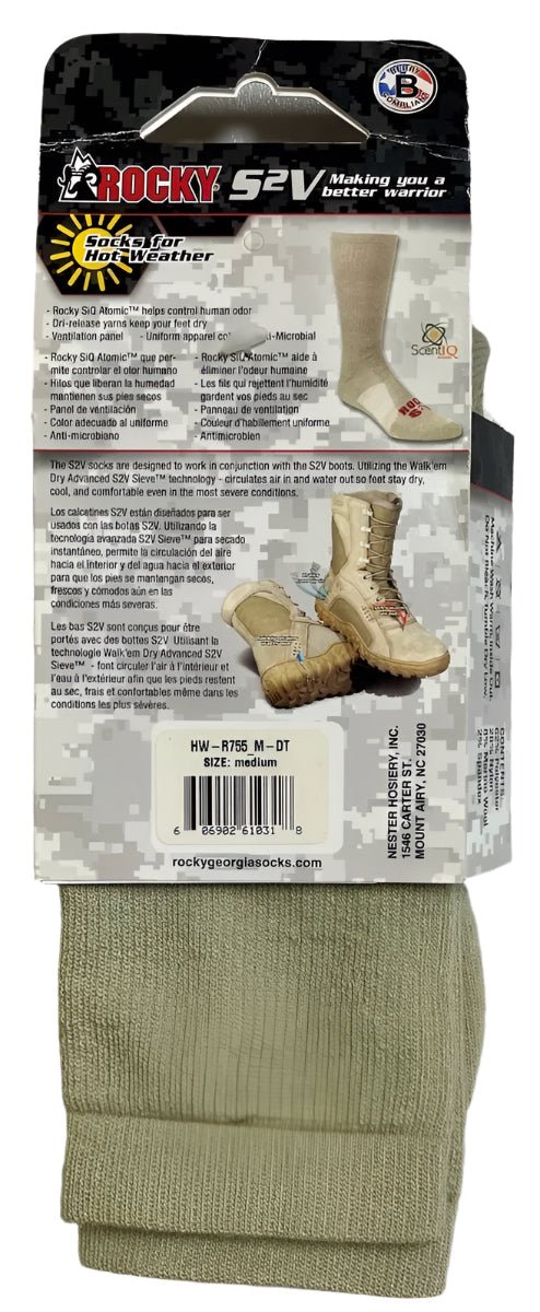 US Military ROCKY S2V Hot Weather Socks Size Medium