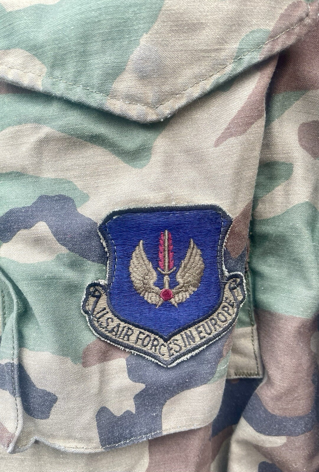 USAF Vintage M-65 Cold Weather Field Military Jacket Woodland Camo Men's Medium