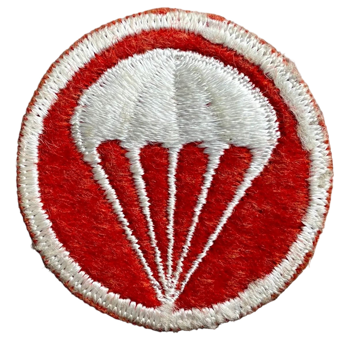 WW2 US Army Airborne Artillery Cap Patch Cut Edge on Red Felt 4 - Bateleur Militaria
