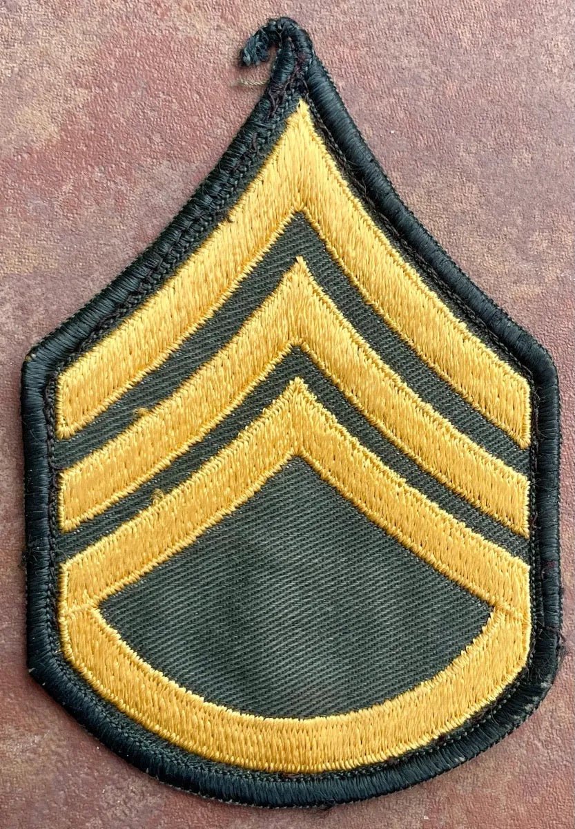 US Army Staff Sergeant Class Chevron Merrow Edge Single