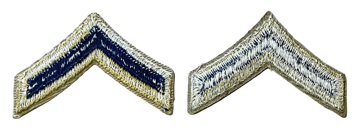 US Army Rank Insignia Combat Unit (1948 - Feb 1951) Private 1st Class 2" (Pair) Set - Bateleur Militaria