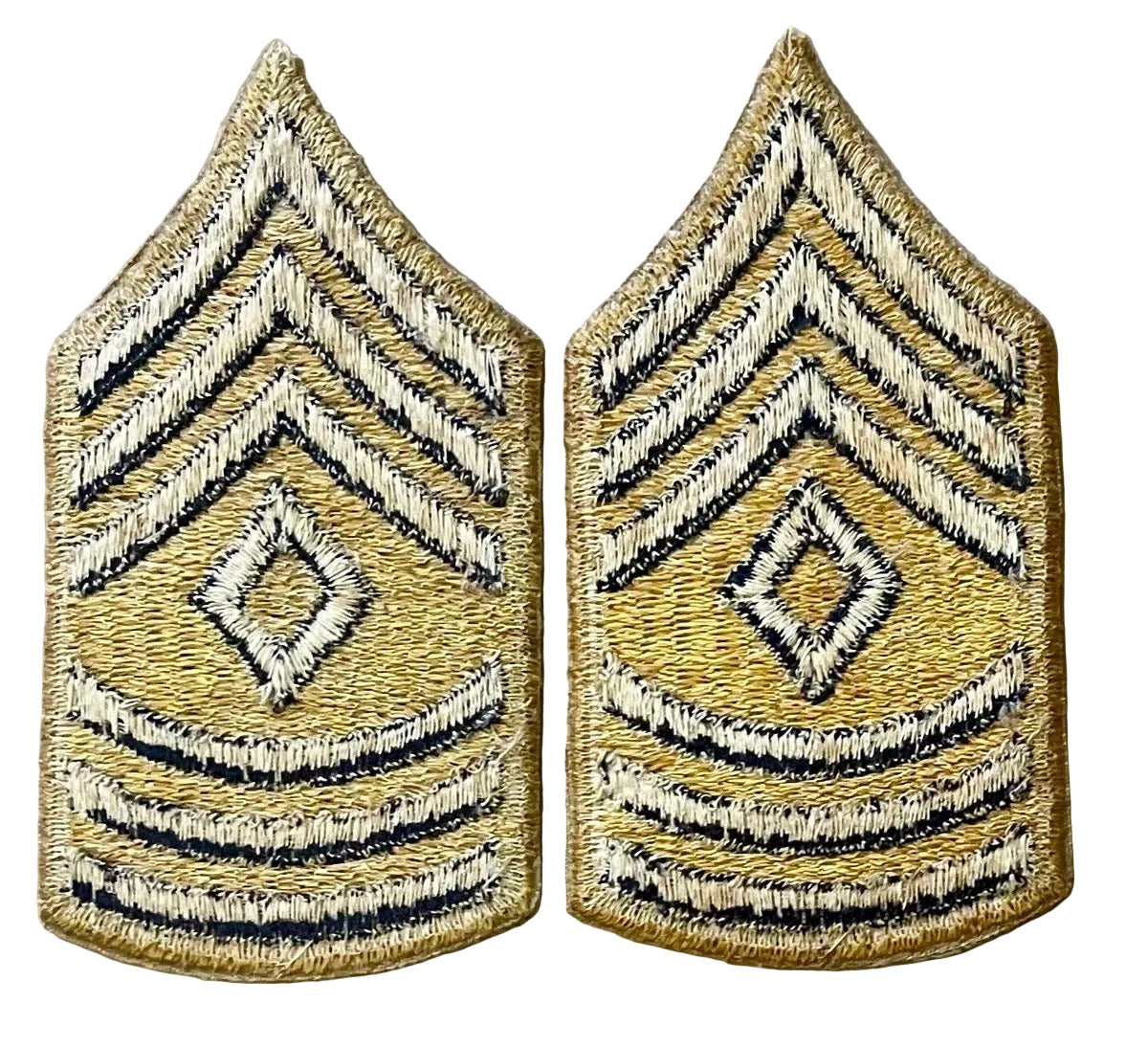 US Army Rank Insignia Combat Unit (1948 - Feb 1951) 1st Sergeant 2" (Pair) Set - Bateleur Militaria